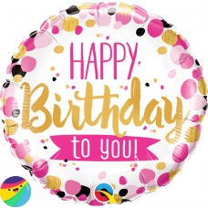 Folija balon - Happy Birthday to you! Roza in zlat